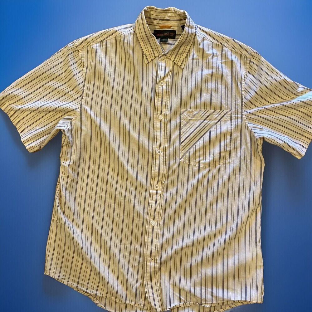 Timberland Short Sleeve Shirt Men's Size Lg,‎ 100% Cotton Button Up
